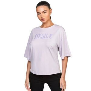 SikSilk Womens/Ladies Varsity Crop T-Shirt / Purple